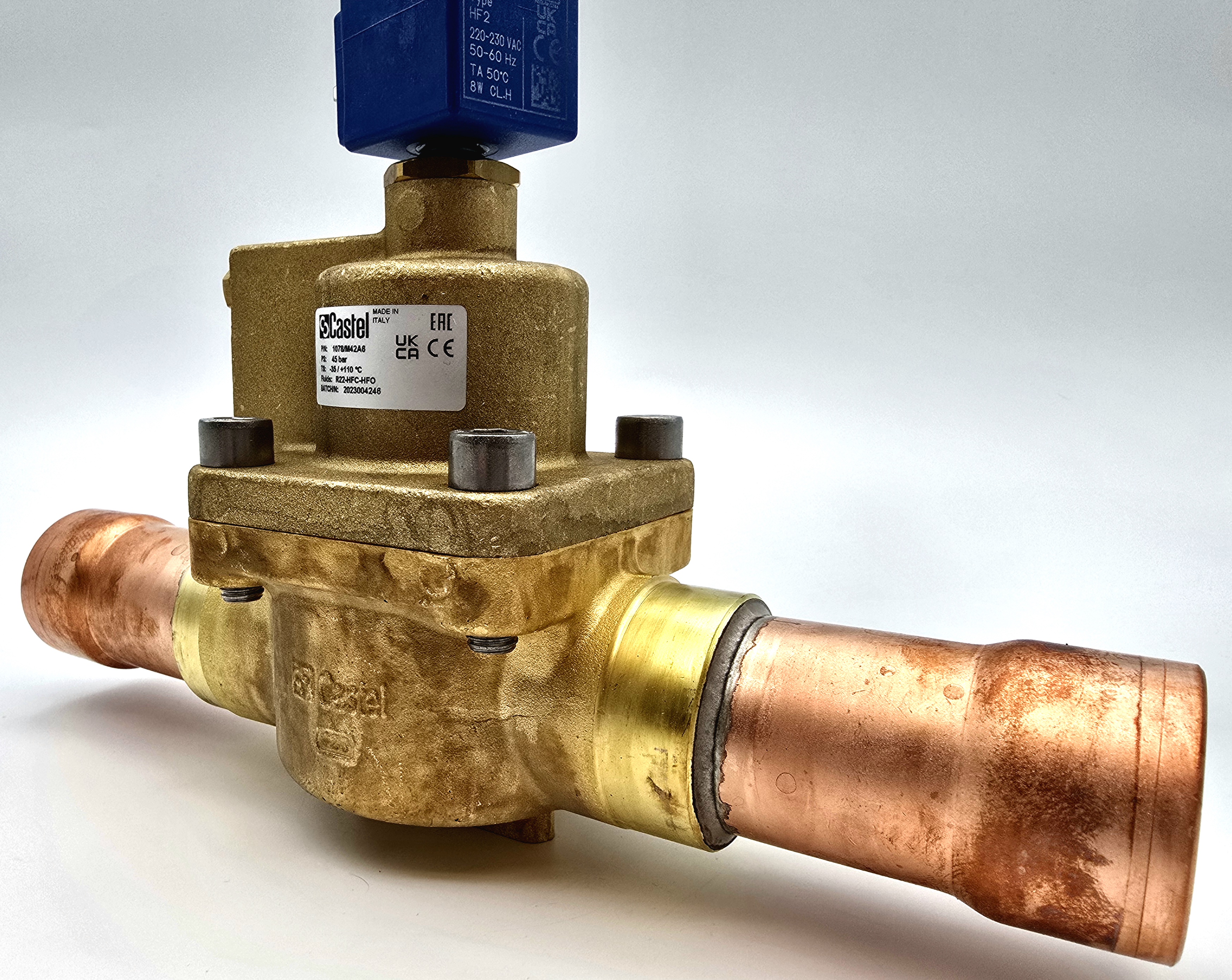 СОЛЕНОИДНЫЙ КЛАПАН С КАТУШКОЙ CASTEL, 42мм (1 5/8") ODS, Kv=25 м3/час, 230V, 1078/M42A6