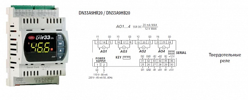КОНТРОЛЛЕР УНИВЕРСАЛЬНЫЙ CAREL DN33 UNIV 2 UNIVERSAL INPUTS, 4SSR, BUZ, IR, 115 TO 230 Vac, RTC