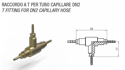 Фитинг тройник для РВД DN2, без муфт