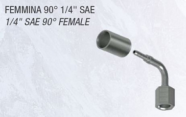Фитинг угловой 90° для РВД DN4 с гайкой, с муфтой, без депрессора / RF914SAE532FRKC / RFS115 (поштучно)